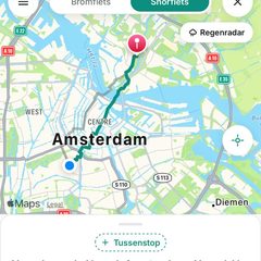 Kaart met legale route uitgelicht